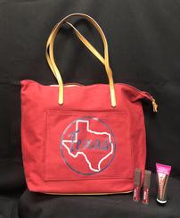 Red Texas Tote, Lipgloss, Hand Cream 202//244